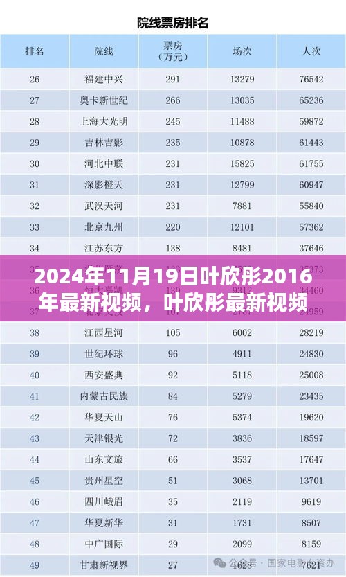 叶欣彤最新视频，时间的印记与观点的对撞揭秘（2024年11月19日更新）