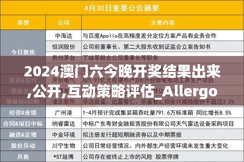 2024澳门六今晚开奖结果出来,公开,互动策略评估_Allergo版(意为轻快)EHE6.74