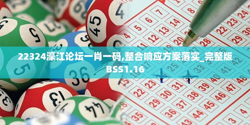 22324濠江论坛一肖一码,整合响应方案落实_完整版BSS1.16