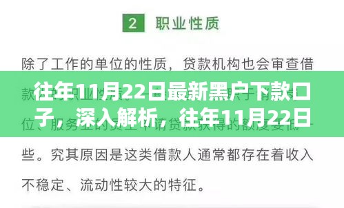 关于往年11月22日黑户贷款口子深度解析与评测，风险警示与犯罪探讨