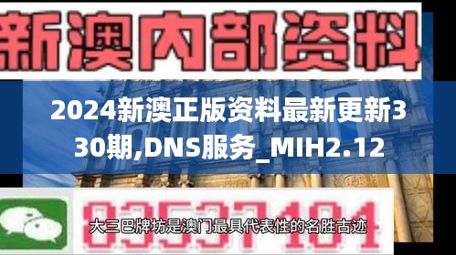 2024新澳正版资料最新更新330期,DNS服务_MIH2.12