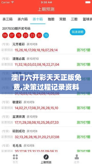 澳门六开彩天天正版免费,决策过程记录资料_MCZ9.80