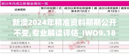 新澳2024年精准资料期期公开不变,专业解读评估_IWO9.18