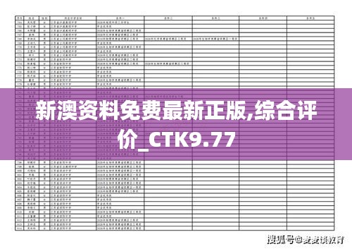 新澳资料免费最新正版,综合评价_CTK9.77
