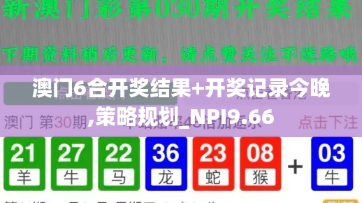 澳门6合开奖结果+开奖记录今晚,策略规划_NPI9.66