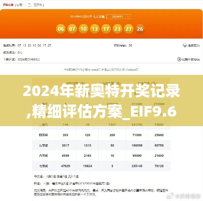 2024年新奥特开奖记录,精细评估方案_EIF9.61