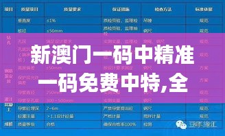 新澳门一码中精准一码免费中特,全面数据分析_习惯版JBF1.1