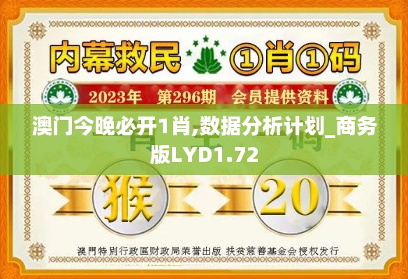 澳门今晚必开1肖,数据分析计划_商务版LYD1.72