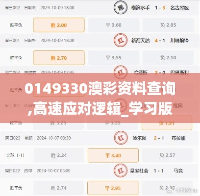 0149330澳彩资料查询,高速应对逻辑_学习版XIX1.86