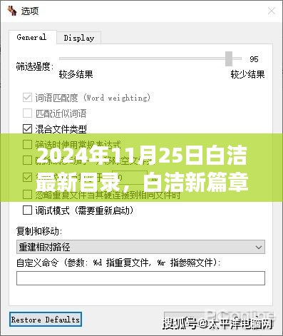 白洁新篇章，温馨日常的奇妙际遇（2024年11月25日最新目录）