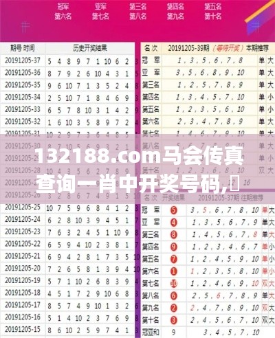 132188.соm马会传真查询一肖中开奖号码,專家解析意見_完整版VWZ19.63
