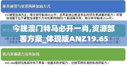 今晚澳门特马必开一肖,资源部署方案_体现版ANZ19.65