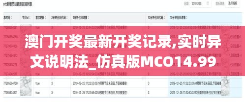 澳门开奖最新开奖记录,实时异文说明法_仿真版MCO14.99