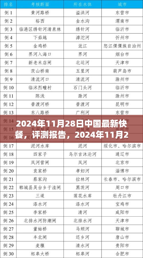 2024年11月28日中国最新快餐评测报告，品质、体验与市场定位深度解析