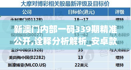 新澳门内部一码339期精准公开,诠释分析解析_安卓款91.775-6