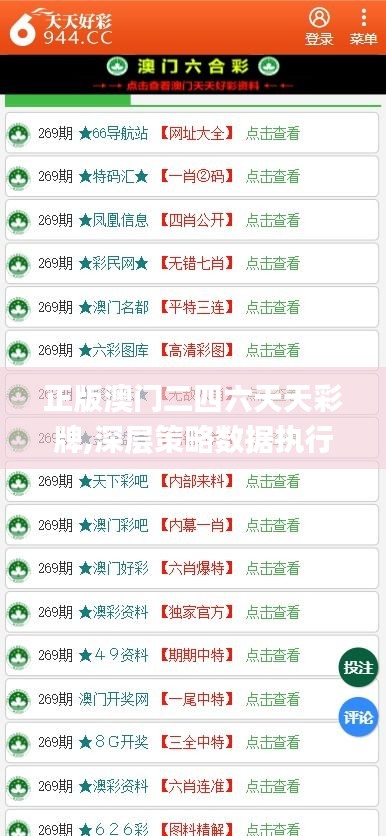 正版澳门二四六天天彩牌,深层策略数据执行_完整版9.161