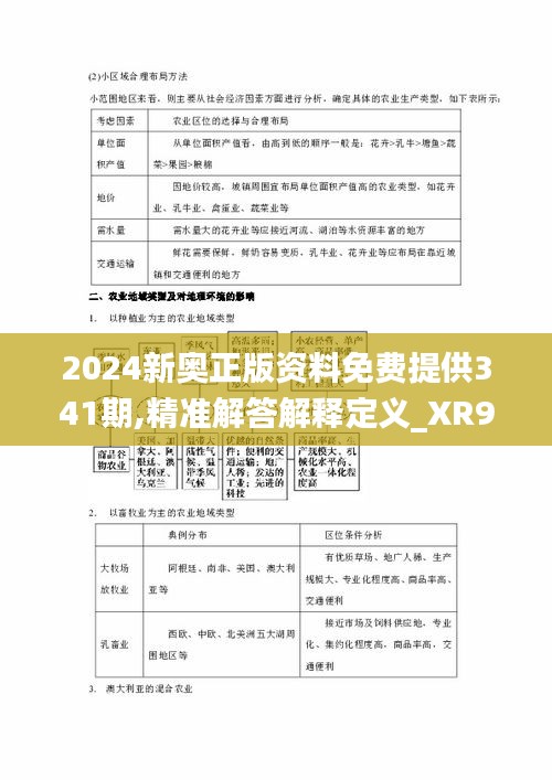 2024新奥正版资料免费提供341期,精准解答解释定义_XR9.408