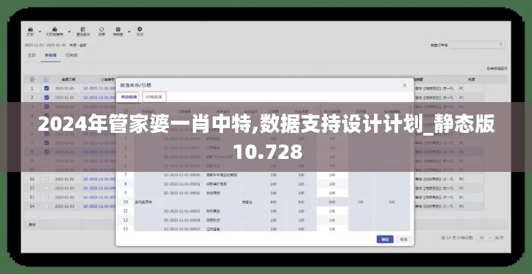 2024年管家婆一肖中特,数据支持设计计划_静态版10.728