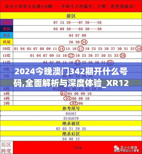 2024今晚澳门342期开什么号码,全面解析与深度体验_XR12.251