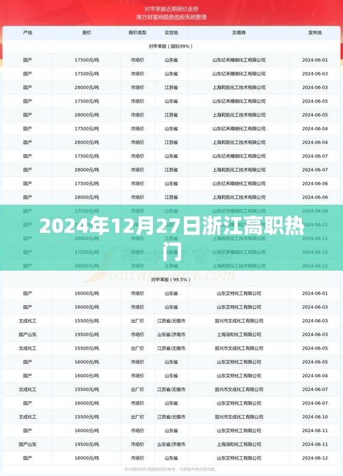 浙江高职热门动态，聚焦2024年12月27日资讯