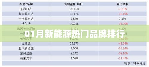01月新能源品牌热门排行榜揭晓