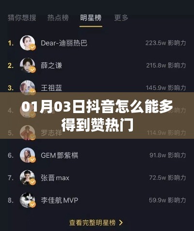 抖音获赞攻略，如何提升热度，轻松上热门？
