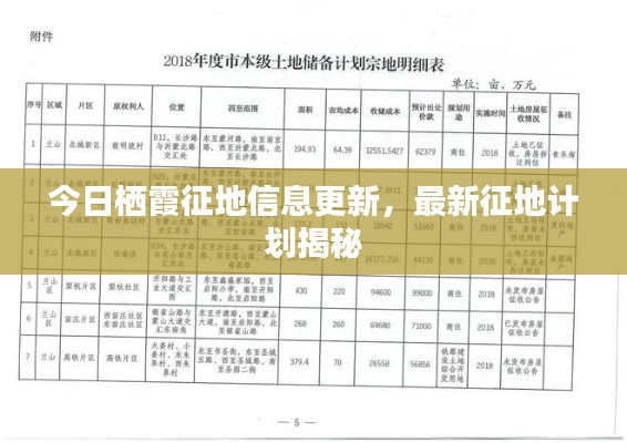 今日栖霞征地信息更新，最新征地计划揭秘