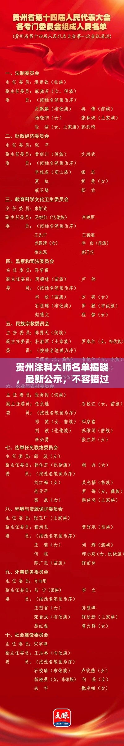 贵州涂料大师名单揭晓，最新公示，不容错过！